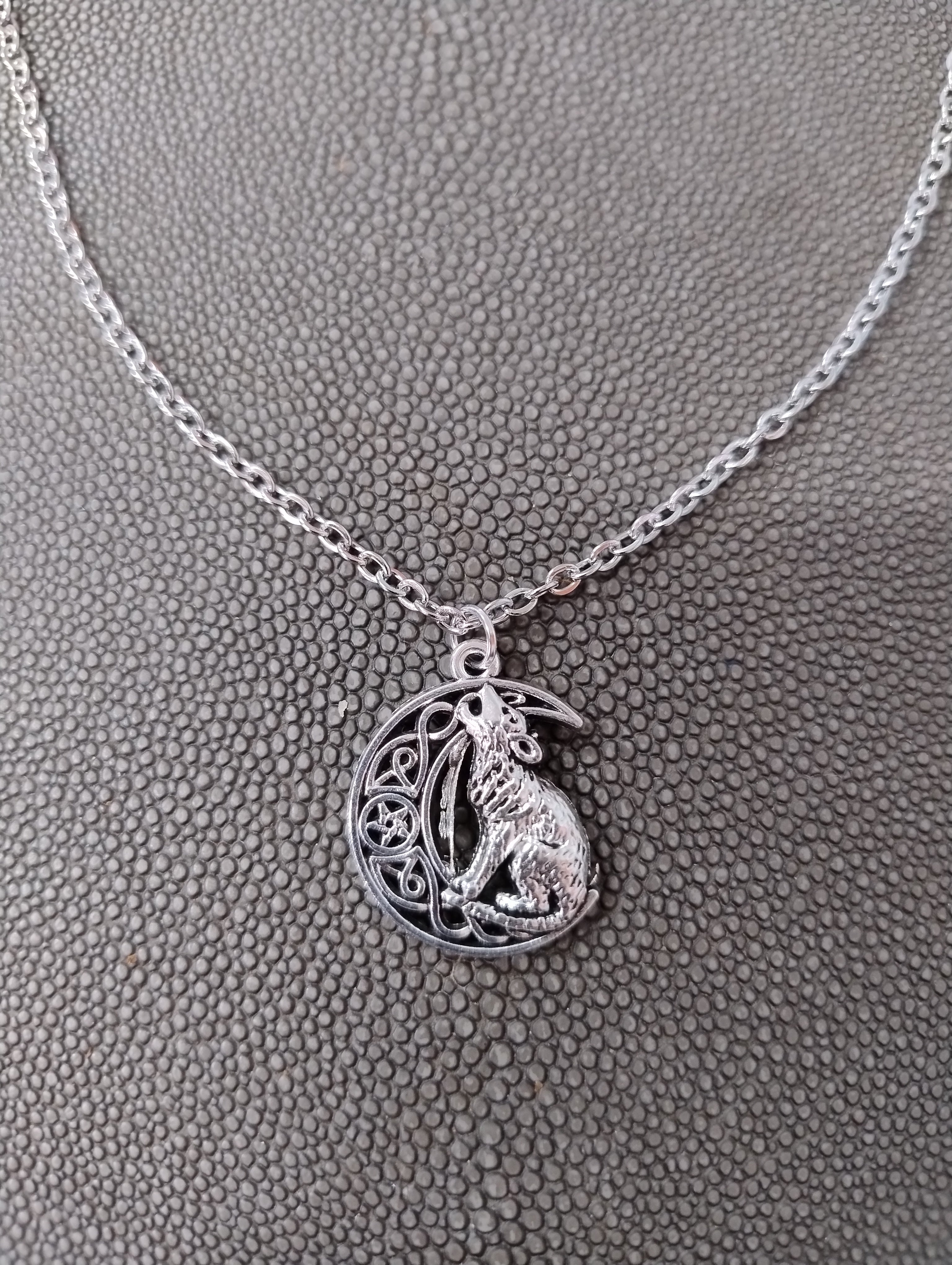 Celestial Howling Wolf Pendant