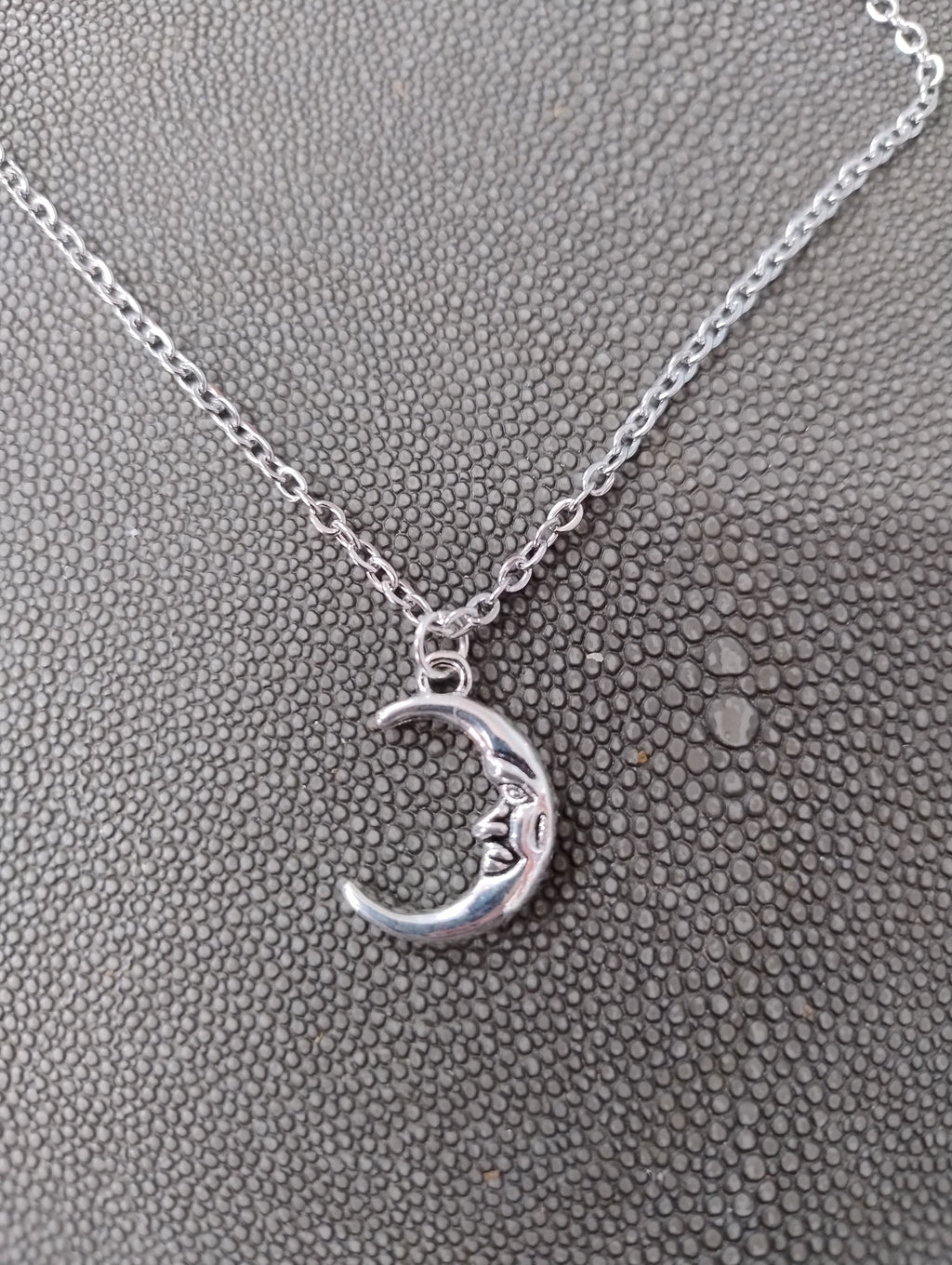 Silver Moon Pendant and Chain