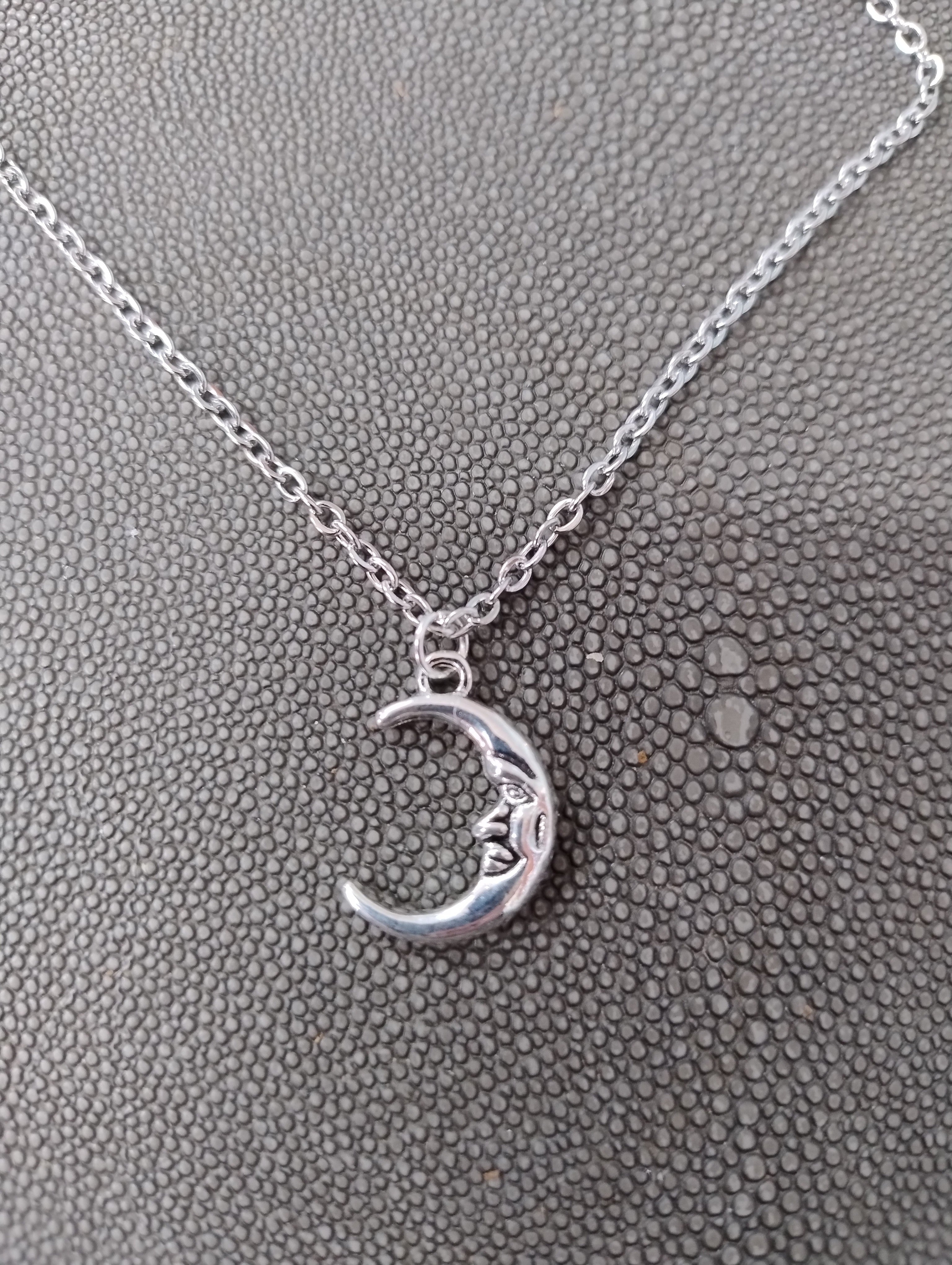 Silver Moon Pendant and Chain