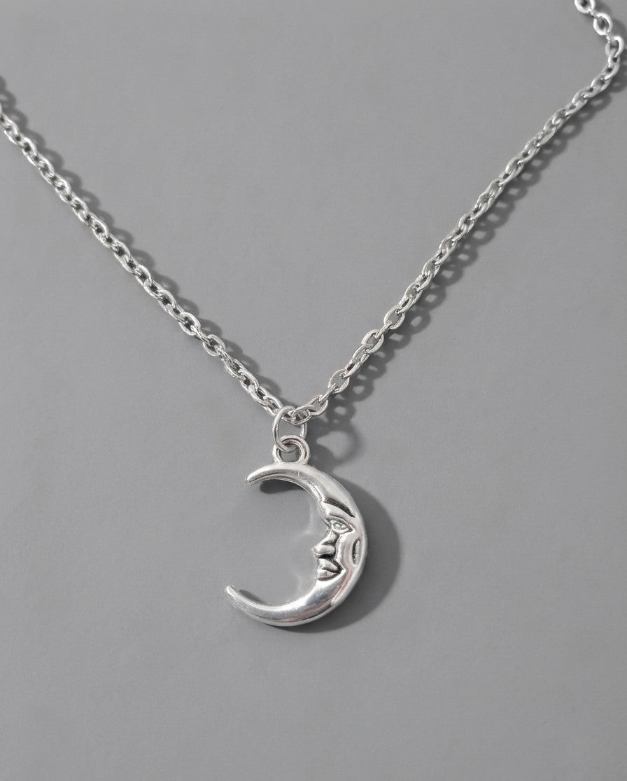 Silver Moon Pendant and Chain